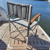 barra teak and stainless steel folding deck chair - gineico marine